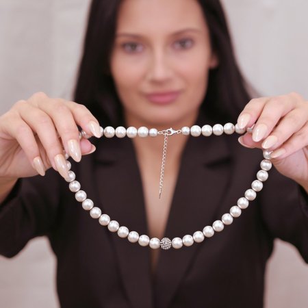 Náhrdelník se Swarovski Elements 32011.1 Bílá