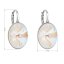 Stříbrné náušnice visací s krystaly Swarovski bílý ovál 31275.4 Light Grey Delite