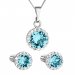 Sada šperkov s kryštálmi Swarovski náušnice, retiazka a prívesok modré okrúhle 39352.3 Light Turquoise