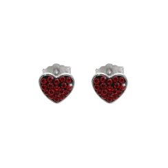 Náušnice červené so Swarovski Elements Srdce Siam