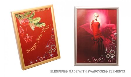Strieborný fotorámik so Swarovski Elements ružový EL-10910