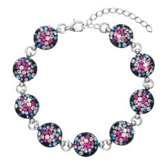 Strieborný náramok so Swarovski kryštálmi mix farieb 33048.4 Galaxy
