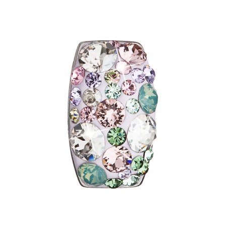 Stříbrný přívěsek s krystaly Swarovski mix barev obdélník 34194.3 Sakura