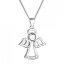 Strieborný náhrdelník anjel so Swarovski kryštálmi biely 32076.1 Krystal