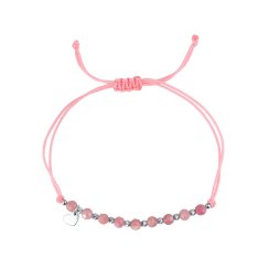 Textilní náramek růžový s korálky z turmalinu 13059.3 turmaline