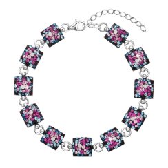 Stříbrný náramek se Swarovski krystaly mix barev 33047.4 Galaxy