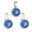 Sada šperkov s kryštálmi Swarovski náušnice a prívesok s tmavo modrou matnou perlou okrúhle 39091.3 Dark Blue