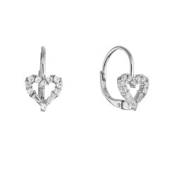 Stříbrné náušnice srdce 11717.1
