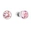 Strieborné náušnice pecka so Swarovski kryštálmi ružové okrúhle 31113.3 Light Rose