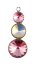 Přívěsek Rivoli se Swarovski Elements s třemi křišťály Light Rose
