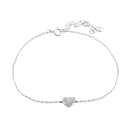 Náramok číry so Swarovski Elements Srdce Krystal
