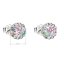 Stříbrné náušnice pecka s krystaly Swarovski mix barev kulaté 31136.3 Sakura