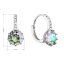 Strieborné náušnice visiace so Swarovski kryštálom guľaté zeleno-fialové 31302.5 Paradise Shine