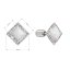 Stříbrné náušnice pecka se syntetickým opálem a křišťály Preciosa bílý kosočtverec 31318.1 White