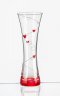 Sklenená váza červená srdce Love 19,5 cm