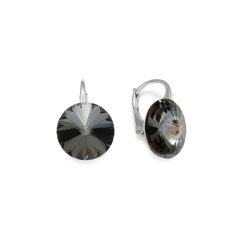 Náušnice stříbrno šedé Rivoli se Swarovski Elements Sweet Candy  K112212SN Silver Night 12 mm