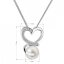 Perlový náhrdelník srdce s řetízkem z pravých říčních perel bílý 22012.1