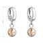 Strieborné visiace náušnice krúžky so Swarovski kryštálom 31300.3 Light Peach