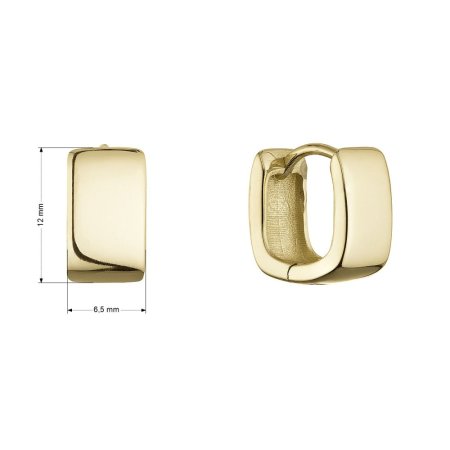 Pozlacené stříbrné náušnice obdélník 61104