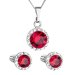 Sada šperků s krystaly Swarovski náušnice, řetízek a přívěsek červené kulaté 39352.3 Ruby