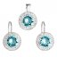 Sada šperků s krystaly Swarovski náušnice a přívěsek modré kulaté 39107.3 Light Turquoise