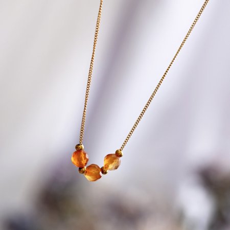 Náhrdelník s oranžovým achátem 42036.3 ocel