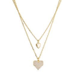 Pozlátený dvojradový náhrdelník srdiečka 12153.1