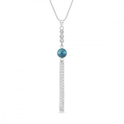 Náhrdelník modrý se Swarovski Elements Ballena NC1122SS29BZ Blue Zircon