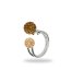 Prsteň sa Swarovski Elements gulička Smoked Topaz + Gold Shadow