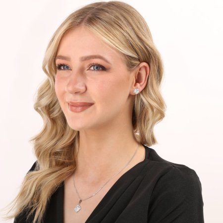 Sada šperků s krystaly Swarovski náušnice a přívěsek mix barev kosočtverec 39126.3 Light Sapphire