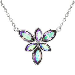 Strieborný náhrdelník s kryštálmi Swarovski kytička 32047.5 Paradise Shine