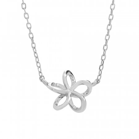 Stříbrný náhrdelník s motivem květiny