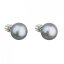 Stříbrné náušnice pecky s šedou říční perlou 21004.3 Grey 8 mm