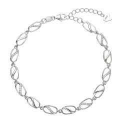 Strieborný náramok kávové zrná so zirkónmi 13083.1 crystal
