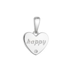 Strieborný prívesok srdiečko "happy" 14061.1