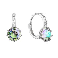 Strieborné náušnice visiace so Swarovski kryštálom guľaté zeleno-fialové 31302.5 Paradise Shine