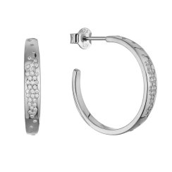 Strieborné náušnice kruhy so zirkónmi 11774.1