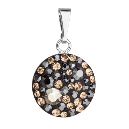 Stříbrný přívěsek s krystaly Swarovski mix barev kulatý 34225.4 Colorado