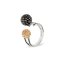 Prsteň sa Swarovski Elements gulička Hematite + Gold Shadow