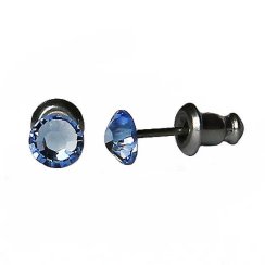 Náušnice so Swarovski Elements bodka Light Sapphire 5 mm