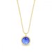 Náhrdelník modrý stříbrný pozlacený se Swarovski Elements Birthday Stone NBG1122SS29SA Sapphire - Září