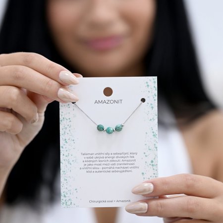 Náhrdelník s amazonitem 42036.3 ocel