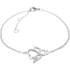 Strieborný náramok číry so Swarovski Elements kryštálmi Anjel Kryštál