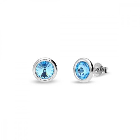 Náušnice modré sa Swarovski Elements Tiny Bonbon Studs KR1122SS29AQ Aqua 6 mm