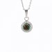 Strieborný náhrdelník so zeleno menivým opálom a kryštálmi Swarovski Elements koliesko Vitrail Medium Opal
