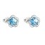 Strieborné náušnice pecka s kryštálmi Swarovski modrá kytička 31255.3 Aqua