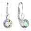 Stříbrné náušnice visací s krystaly Swarovski zelené kulaté 31112.5 Paradise Shine