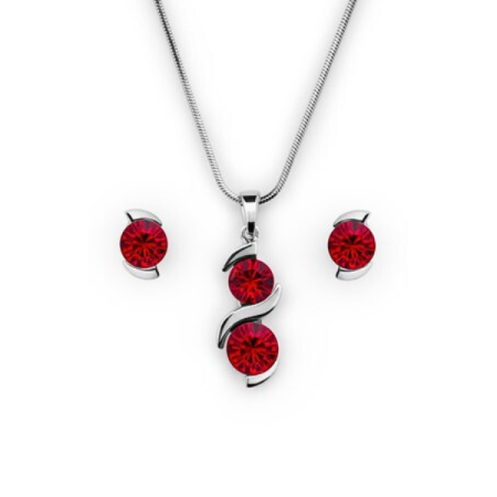 Souprava se Swarovski Elements vlnka červená Light Siam