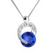 Strieborný náhrdelník s kryštálmi Swarovski modrý okrúhly 32048.3 Majestic Blue