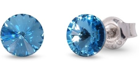 Náušnice modré Rivoli so Swarovski Elements Sweet Candy Studs K1122SS29AQ aquamarine 6 mm